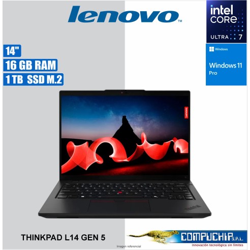 Notebook LENOVO Thinkpad L14 Gen 5 14" WUXGA IPS Core Ultra 7 155U 4.8GHz 16GB DDR5 5600