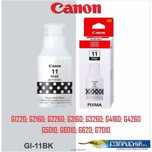 BOTELLA DE TINTA CANON GI-11PGBK NEGRO, 135ML.