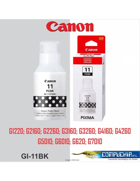 BOTELLA DE TINTA CANON GI-11PGBK NEGRO, 135ML.