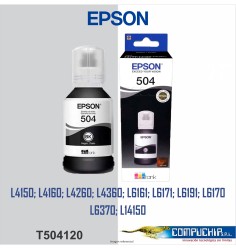 BOTELLA DE TINTA EPSON T504 NEGRO, 127ML.