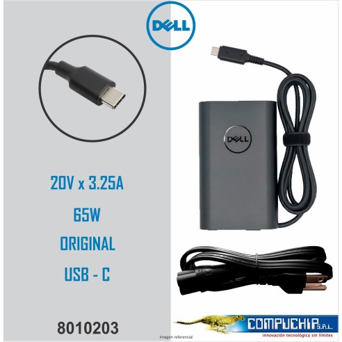 CARGADOR DELL 20V 3.25A ORIGINAL 65W TIPO C OVAL
