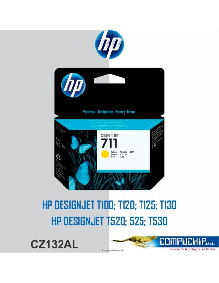CARTUCHO DE TINTA HP 711 (CZ132AL) AMARILLO, 29ML.