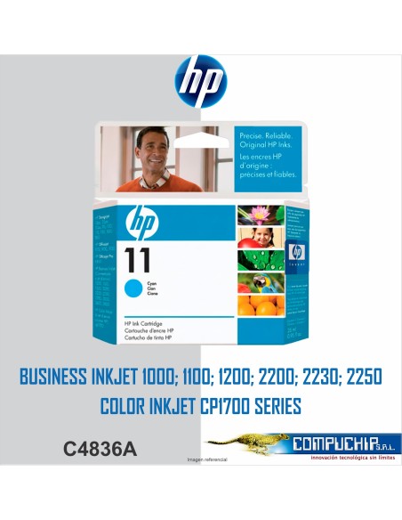 CARTUCHO DE TINTA HP 11 (C4826A) CYAN, 28ML.