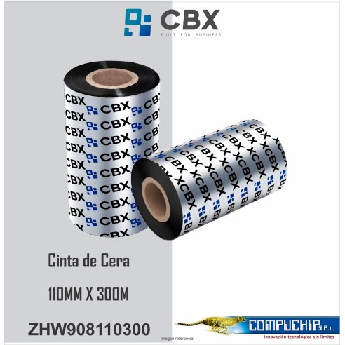 CINTA CBX DE CERA 110MM X 300MTS, NEGRO