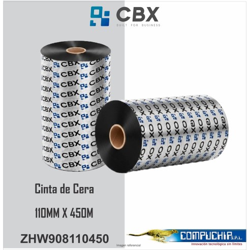 CINTA CBX DE CERA 110MM X 450MTS, NEGRO
