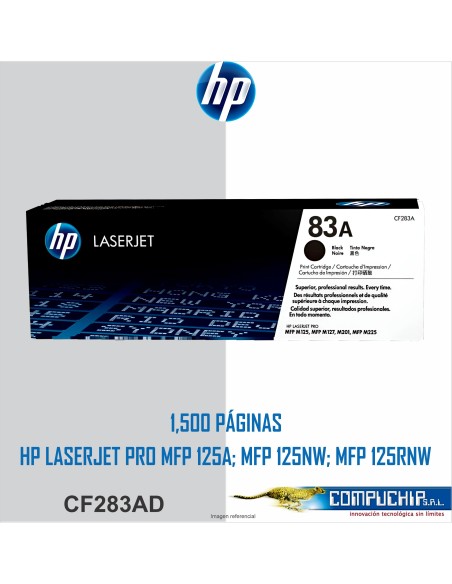 TONER HP 83A (CF283AD) ORIGINAL, COLOR NEGRO