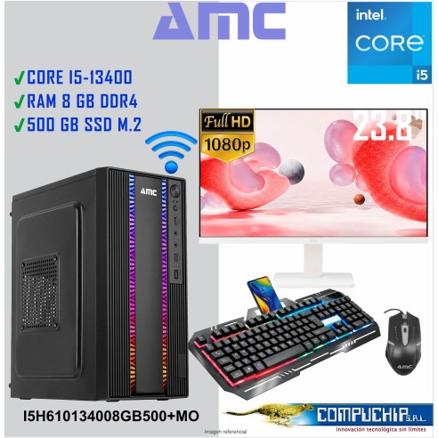 PC INTEL CORE I5-13400, 2.5/4.6 GHZ, 8GB DDR4, 500GB M.2 SSD, MONITOR 23.8".