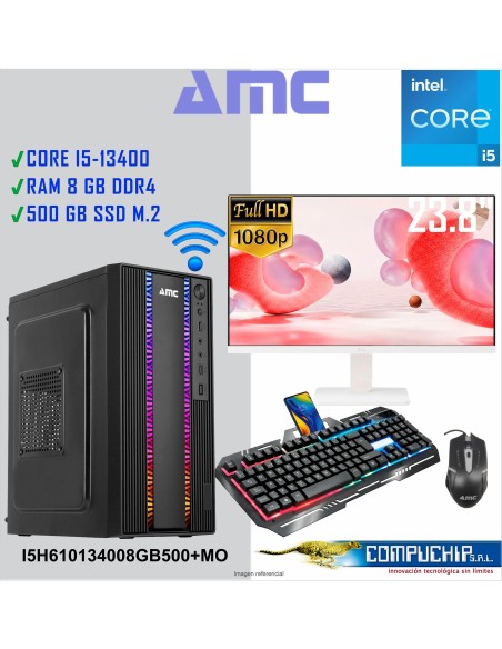 PC INTEL CORE I5-13400, 2.5/4.6 GHZ, 8GB DDR4, 500GB M.2 SSD, MONITOR 23.8".
