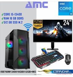PC INTEL CORE I5-13400 2.5/4.6GHz, 16GB DDR5, 512GB M.2 SSD, MONITOR 24".