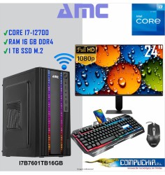 PC INTEL CORE I7-12700 2.1/4.9 GHZ, 16GB DDR4, 1TB M.2 SSD, MONITOR 23.8".