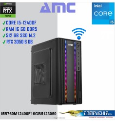 PC INTEL CORE I5-12400F, 2.5/4.4 GHZ, 16GB DDR5, 512GB M.2 SSD, RTX 3050 6GB