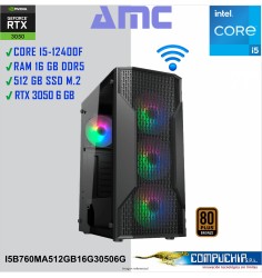 PC INTEL CORE I5-12400F 2.5/4.4 GHZ, 16GB DDR5, 512 GB SSD, RTX 3050 LP