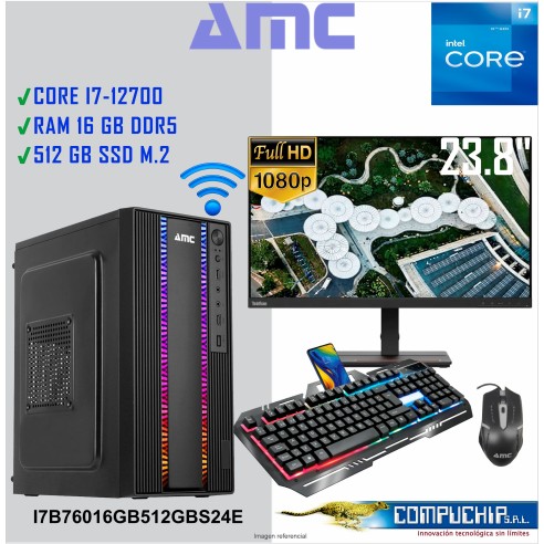 CPU INTEL CORE i7-12700 2.10 / 4.9GHz,16GB DDR5, 512 M.2 SSD,MONITOR LENOVO 23.8".