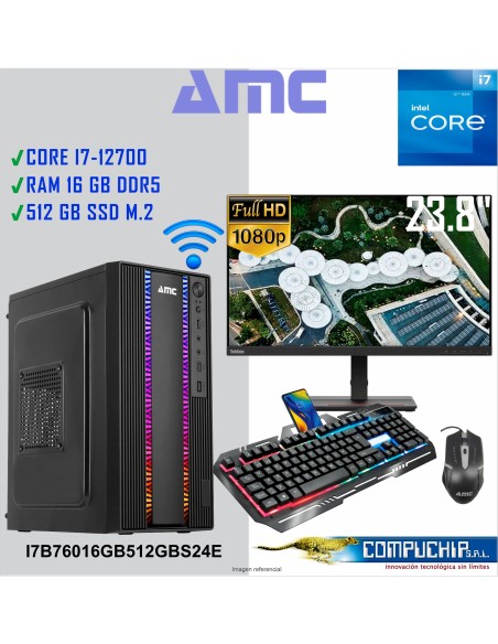 CPU INTEL CORE i7-12700 2.10 / 4.9GHz,16GB DDR5, 512 M.2 SSD,MONITOR LENOVO 23.8".