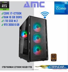 PC AMC INTEL CORE I7-12700K 3.6/5.00GHz, 16GB DDR5,RTX 3050 6GB, 1TB M.2 SSD.
