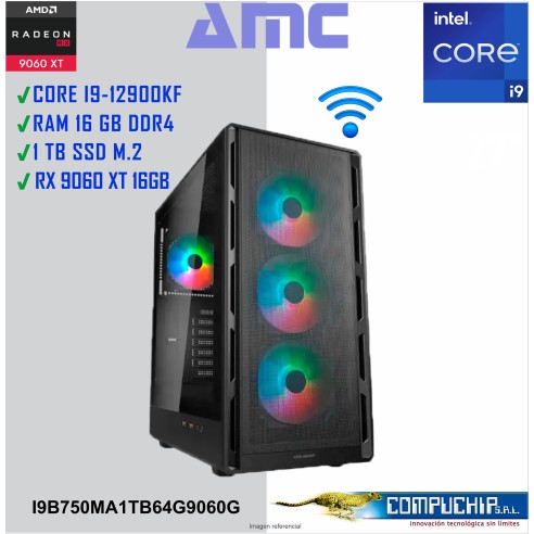 PC INTEL CORE i9-12900KF 3.20 / 5.10GHz, 64GB DDR4, 1TB SSD M.2, RX9060XT-16G.
