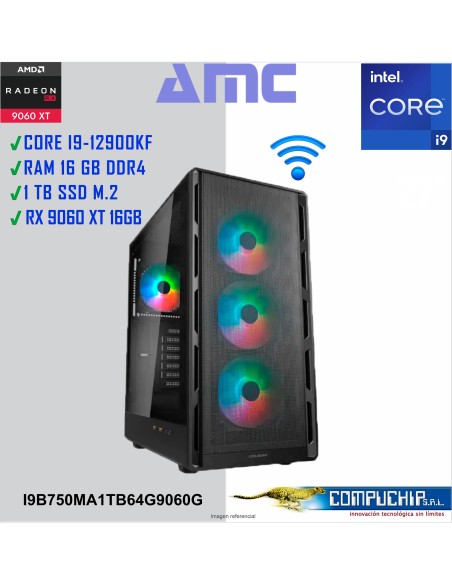 PC INTEL CORE i9-12900KF 3.20 / 5.10GHz, 64GB DDR4, 1TB SSD M.2, RX9060XT-16G.