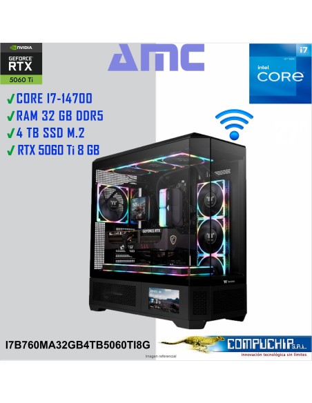 PC AMC INTEL CORE i7-14700 2.10/5.40GHz, 32GB DDR5, 4TB M.2 SSD, RTX 5060 Ti 8G.