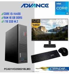 Computadora Advance Vission VO2570, Intel Core i5-14400 2.5GHz, 16GB DDR5, 1TB SSD M.2 NMVe, Monitor LG 23.8"