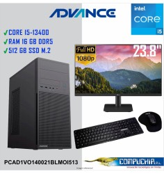 Computadora Advance Vission VO1470, Intel Core i5-13400 2.5GHz, 16GB DDR5, 512 GB SSD M.2 NMVe, Monitor LG 23.8"