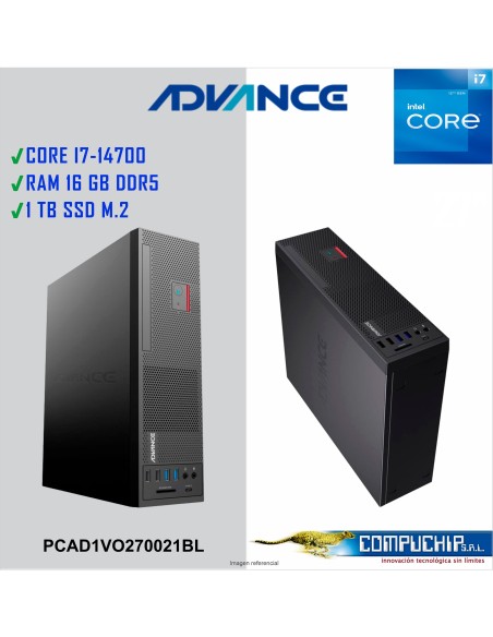 Computadora Advance Vission VO2770, Intel Core i7-14700 2.1GHz, 16GB DDR5, 1TB SSD M.2 NMVe