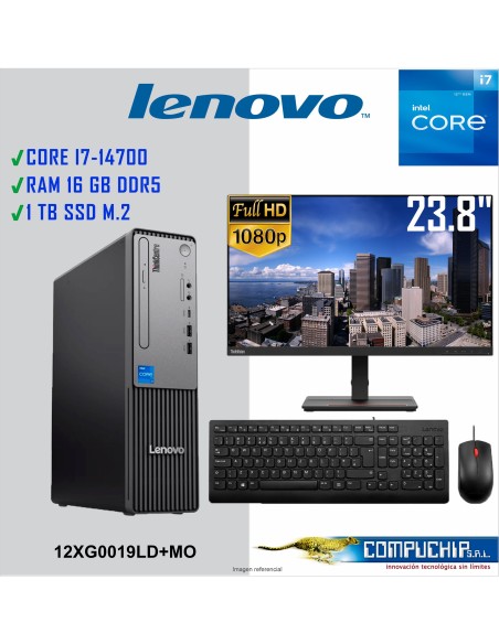 Computadora Lenovo ThinkCentre Neo 50S Gen 5, Core i7-14700 5.4GHz, 16GB DDR5-5600, Monitor 23.8"