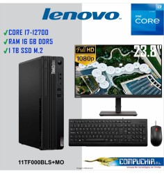 PC Lenovo ThinkCentre M80s Gen 3, Core i7-12700 2.1/4.8GHz, 16GB DDR5-4400MHz 1TB SSD, MONITOR 23.8".