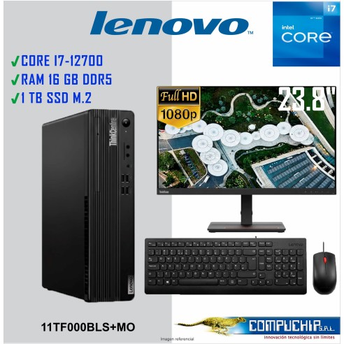 Computadora Lenovo ThinkCentre M80s Gen 3, Core i7-12700 2.1/4.8GHz, 16GB DDR5-4400MHz 1TB SSD, MONITOR 23.8".