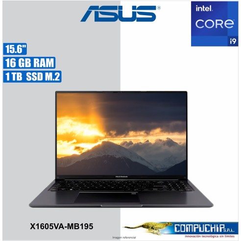 Notebook ASUS X1605VA-MB195 16.0" WUXGA LED IPS, Core i9-13900H hasta 5.4GHz, 16GB DDR4