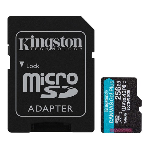 MEMORIA MICROSDXC 256GB R200MB/S W160MB/S C10+ADP KINGSTON