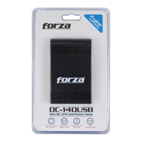 MINI UPS PORTATIL 14W 5/9/12V USB DC-140USB