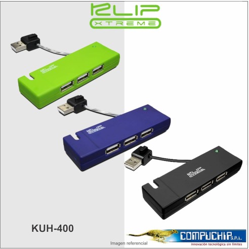 Hub USB 4 Puertos KUH-400B Klip Xtreme.