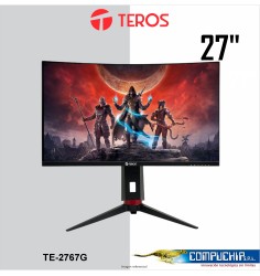 Monitor curvo gaming TEROS TE-2767G 27" QHD VA 180Hz 1ms HDMI DP AUDIO OUT negro.