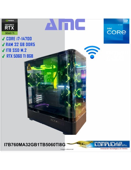 PC AMC INTEL CORE i7-14700 2.10/5.40GHz, 32GB DDR5, 1TB M.2 SSD, RTX 5060 Ti 8G.