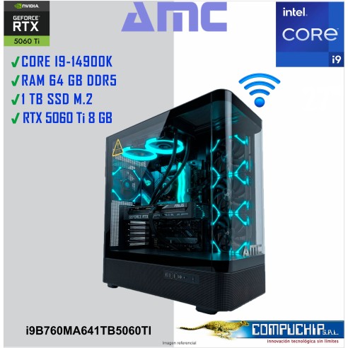 PC AMC INTEL CORE i9-14900K 3.20/6.0GHz, 64GB DDR5, 1TB M.2 SSD, RTX 5060 Ti 8G, Monitor 34" Curvo LG