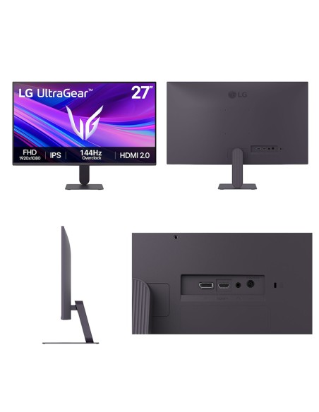 Monitor LG 27G411A-B, 27”/FHD/IPS/144Hz/HDMI/DP/USB/Headphones-out (3-polos, Solo Sonido)