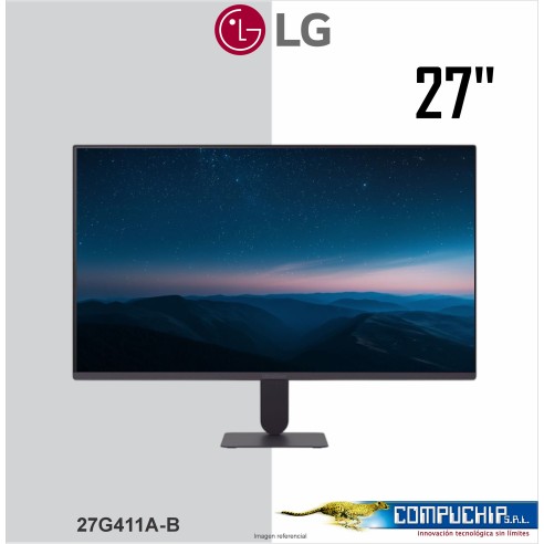 Monitor LG 27G411A-B, 27”/FHD/IPS/144Hz/HDMI/DP/USB/Headphones-out (3-polos, Solo Sonido)