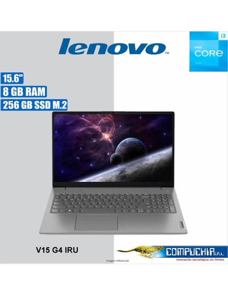 Notebook Lenovo V15 G4 IRU, 15.6" FHD TN, Core i3-1315U 1.2 / 4.5GHz, 8GB DDR4-3200MHz, SSD 256GB M.2