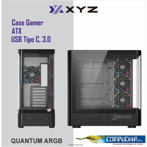 CASE GAMER XYZ QUANTUM ARGB BLACK