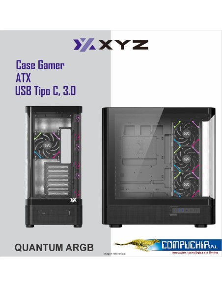 CASE GAMER XYZ QUANTUM ARGB BLACK