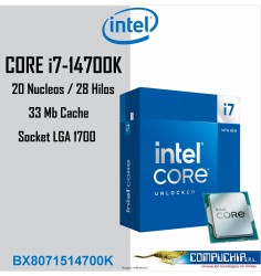 Procesador Intel Core i7-14700K 3.40/5.60GHz, 33 MB Intel Smart Caché, LGA1700, 125W/253W