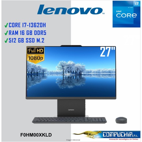 All-in-One Lenovo IdeaCentre AIO 27IRH9 27" FHD IPS Core i7-13620H hasta 4.9GHz, 16GB DDR5, 512GB SSD M.2