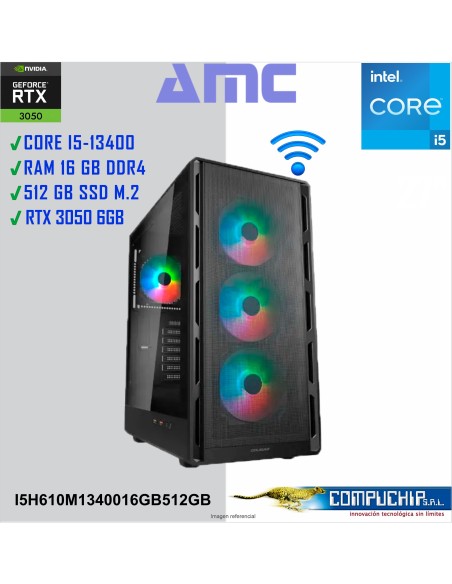 PC AMC INTEL CORE I5-13400 2.50 GHZ/4.60 GHZ, 8GB DDR4, 500GB M.2 SSD, RTX 3050 6 GB.