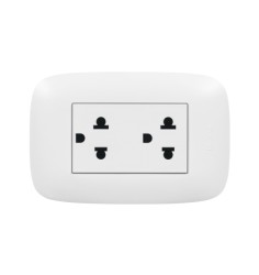 TOMACORRIENTE UNIVERSAL DOBLE P/EMPOTRAR