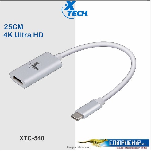 Adaptador con conector USB Tipo-C macho a HDMI hembra XTC-540.