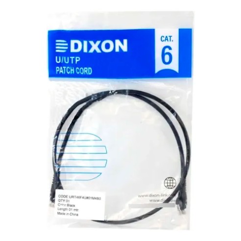 Cable Patch Cord Dixon 1 Metro UTP Cat 6LSZH Negro