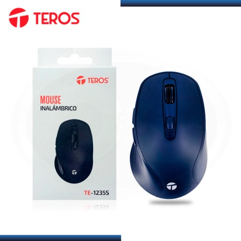 Mouse Inalámbrico Teros TE-1235S, 2.4GHz, 6 Botones, USB, Color Azul
