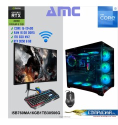 PC AMC INTEL CORE i5-13400 2.50/4.60GHz, 16GB DDR5, 1TB M.2 SSD, RTX 3050 6G, Monitor 27"
