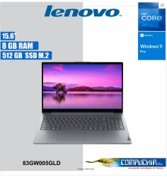Notebook Lenovo V15 G5 IRL, 15.6" FHD TN, Core i7-13620H hasta 4.90GHz, 8GB DDR5-5200