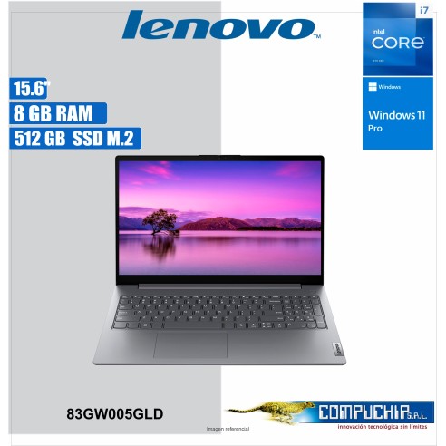 Notebook Lenovo V15 G5 IRL, 15.6" FHD TN, Core i7-13620H hasta 4.90GHz, 8GB DDR5-5200